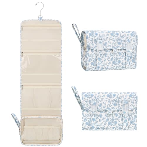 Relavel Hanging Toiletry Bag, Travel Toiletries Bag with Hanging Hook | Water Resistant Makeup Cosmetic Organizer for Full Sized Container, Shampoo, Portable Wash Bag for Travel Size Essentials