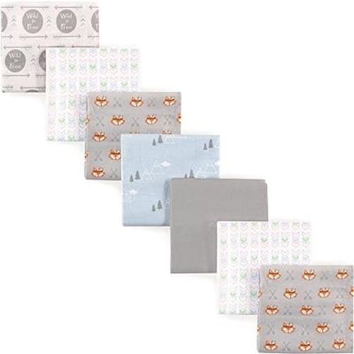 Luvable Friends Unisex Baby Cotton Flannel Receiving Blankets, Wild & Free, One Size