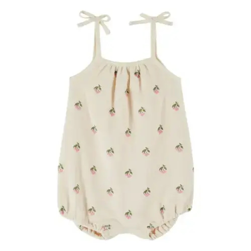 Emile et Ida 
Organic cotton terry cherry romper | Cream