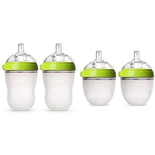 Comotomo Baby Bottle Starter Set, Green (Two 8-Ounce, Two 5-Ounce)