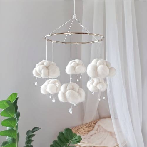 Rain cloud mobile nursery Cloud baby mobile neutral Sky cloud crib mobile hanging New baby gifts for new parents