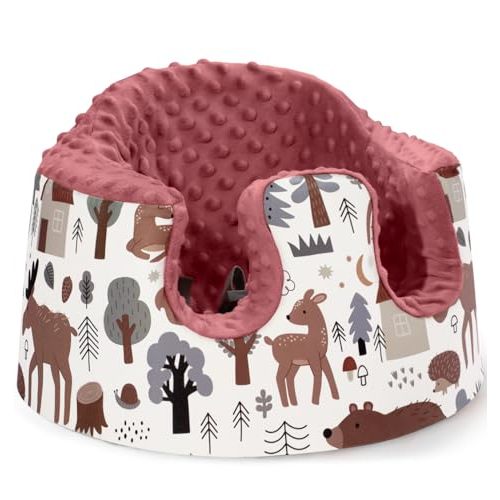 mamatepe Seat Cover Compatible with Bumbo and Nuby Seat, Booster Seats Accessories,Soft Breathable Cover for Baby Girl Boy,Cover Only，Red