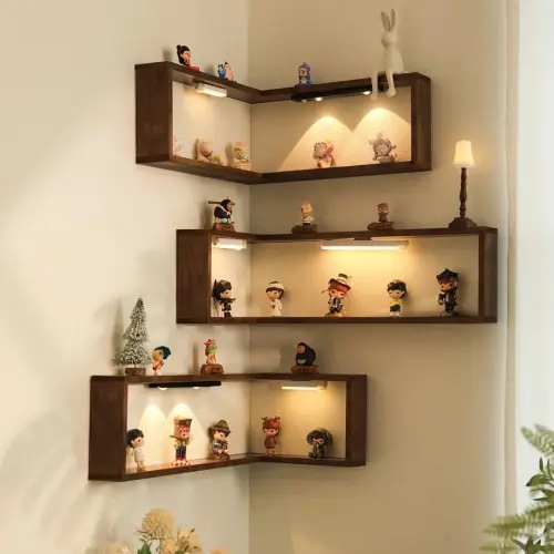 Wholesale Modern Solid Wood Adjustable Height Wall-Mounted Bookshelves Eco-Friendly Home Furniture for Bedrooms Living Rooms