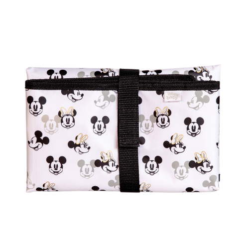 Disney Baby by J.L. Childress Full Body Portable Changing Pad for Babies - Diaper Changing Mat for Travel, Extra Large - Mickey Minnie Ivory