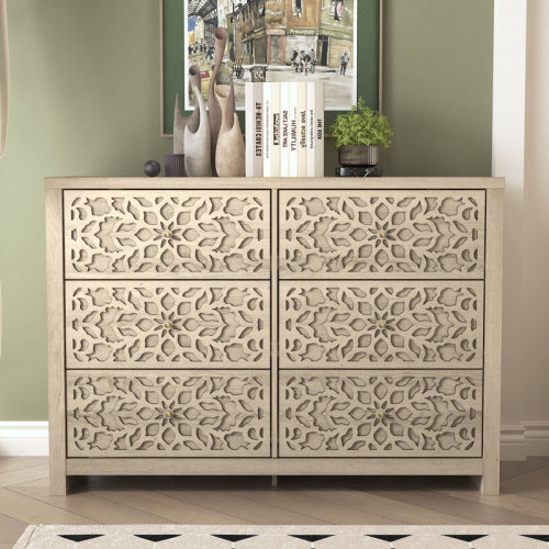 Langley Street® Lukasik 45.4" 6 Drawer Dresser & Reviews | Wayfair