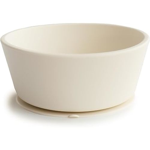 mushie Silicone Suction Bowl | BPA-Free Non-Slip Design (Ivory)