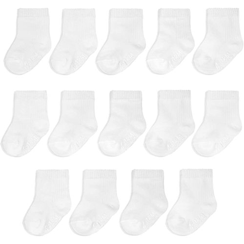 Fruit of the Loom Baby 14-Pack Grow & Fit Flex Zones Cotton Stretch Socks - Unisex, Girls, Boys