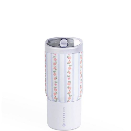 HydroJug Sport – Insulated Stainless Steel Water Bottle with Flip Straw & Bucket Handle, Leakproof – Kid-Friendly Size -14 oz, Primrose