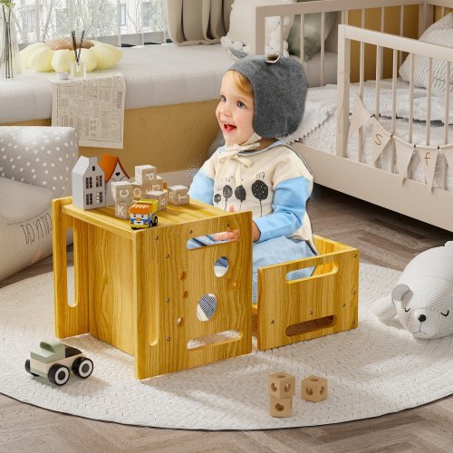 PAKASEPT Montessori Weaning Table and Chair Set, Kids Table and Chair Set