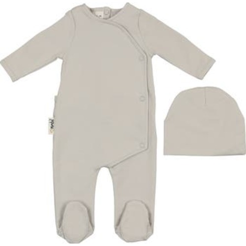 Cotton Blend Wrap Footie & Beanie Set, 3M