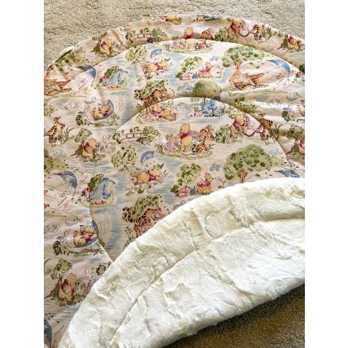 Cotton/Minky Winnie the Pooh Baby Play Mat - TWO Pooh fabric options