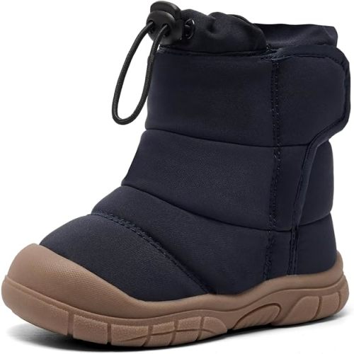 MORENDL Toddler Winter Snow Boots Boy & Girl Warm Fur Walking Shoes