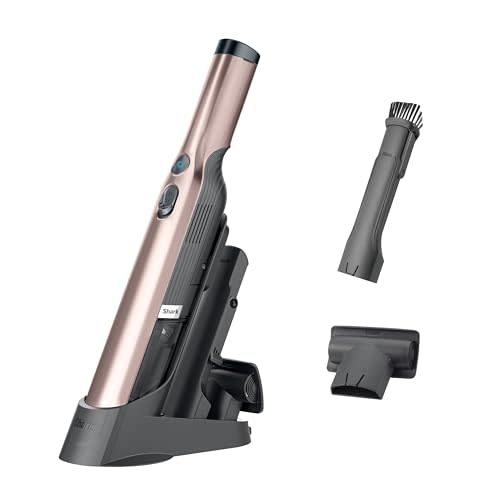 Shark WANDVAC Cordless Hand Vac, Rose Gold, WV201RGBRN | Lightweight, 1.4 Lbs, Powerful Suction, Charging Dock, One-Touch Empty, Car & Home, Pet Tool, Duster Crevice Tool