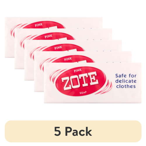 (5 pack) Zote Pink Laundry Bar Soap, Hand & Machine Wash, All Ages, Gentle & Long-Lasting, Laundry Detergent, Bar Cleanser with Sodium Tallowate, 14.1 oz