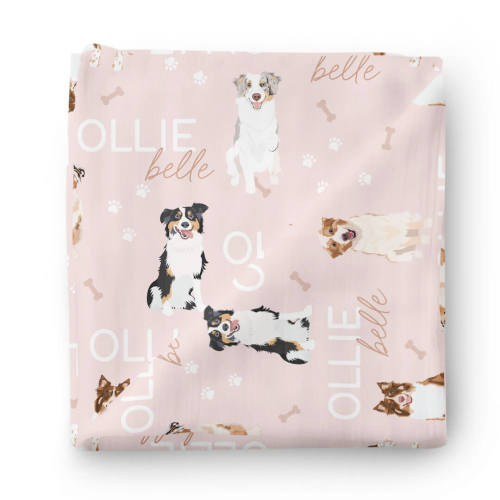 Personalized Baby Name Swaddle Blanket | Dog Breeds