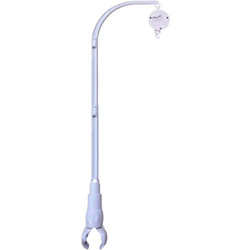 Sweetfamily 32 inch Crib Mobile Arm Nursery Mobile Arm Baby Mobile Hanger,Extra Long Mobile Arm for Crib,with Music Box,The Claw Part can be Adjusted Width (Crib Mobile Arm with Music Box)