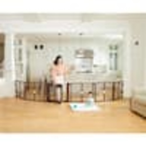 Regalo Plastic Play Yard with Door 26 in. Tall - Brown 1390 BR DS