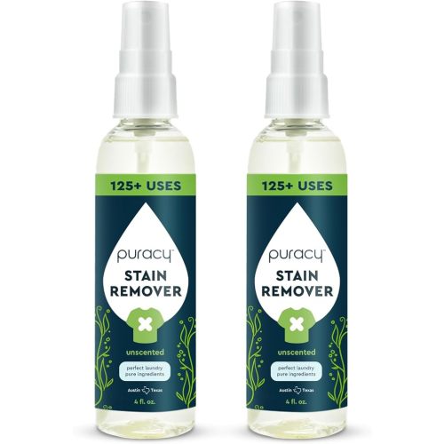 Puracy Stain Remover, Travel and Laundry Stain Cleaner for Clothes, Baby Essentials, Kids Stains, Oil and Fabric Spot Cleaner, Unscented (Stain Remover Spray, 12 fl oz)