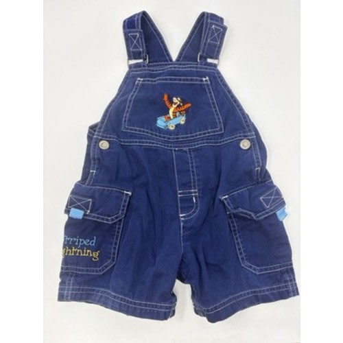 Rare Vintage Winnie The Pooh Tigger Stripped Lightning Embroidered Baby Overalls