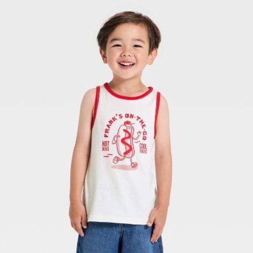 Toddler Boys' Hot Dog Tank Tops - Cat & Jack™ White/Red 3T