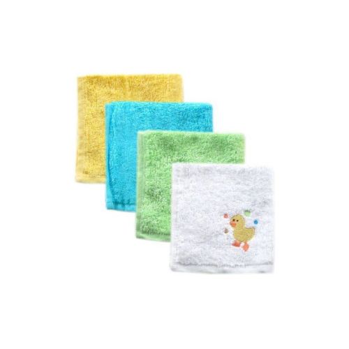 Luvable Friends Baby Infant Unisex Super Soft Cotton Washcloths, Yellow Duck, One Size