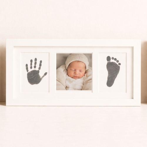 Baby Hand and Footprint Keepsake Frame - 3-Panel Design | Little Treasures