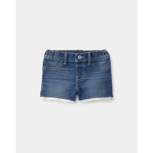 Baby Girl Eyelet Trim Denim Shorts - Dark Wash - OshKosh B'gosh | Carter's