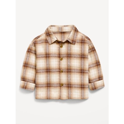 Long-Sleeve Plaid Flannel Shirt for Baby