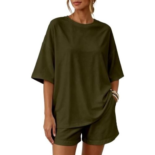 YIOIOIO Womens 2 Piece Summer Matching Outfit Lounge Set with Pockets