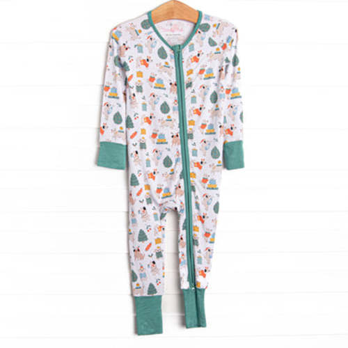 Happy Paw-lidays Bamboo Zippy Pajama, Green – Stitchy Fish