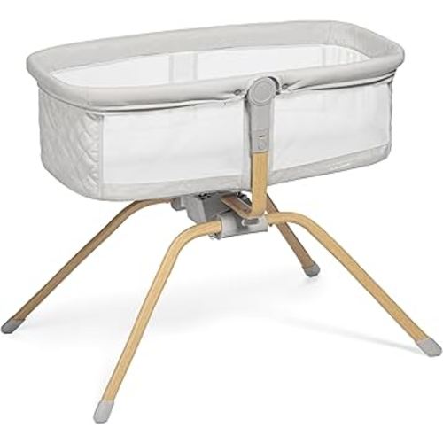 Baby Bassinet with Rocking/Gliding, Portable Bedside Sleeper for Baby with Foam Mattress, Baby Bedside Crib for Newborns and Infants with Carrybag (Light Grey)