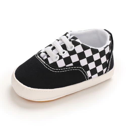 Clowora Unsex Baby Boys Girls Canvas First Walkers Shoes,Infant Non Slip Soft Sole Toddler Flat Lazy Loafers Sneaker