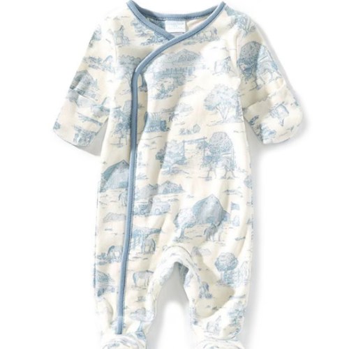 Edgehill Collection Baby Boys Wrap-Front Toile Footie Coverall | Dillard's