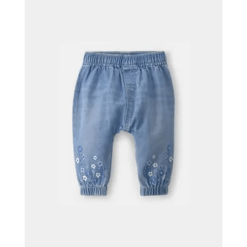 Baby Girl Floral Pull-On Denim Jogger - Medium Wash - OshKosh B'gosh | Carter's