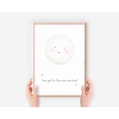 Love You to the Moon Nursery Print: Archival Quality Unframed Wall Art