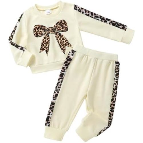 YOUNGER TREE Baby Girl Fall Clothes Toddler Sweatsuit Butterfly Print Long Sleeve Sweatshirt Top and Sweatpants Set