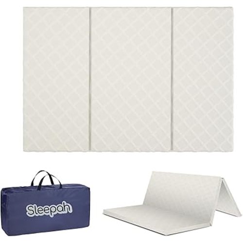 Sleepah Pack and Play Mattress Waterproof & Washable Cover Foldable Tri-Fold Pad 38 x 26 x 1.5 Pad for Babies and Toddlers Play Yards Mattresses Fits Most Playpens with Cary Bag