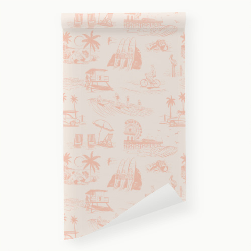 Retro Surf Beach Wallpaper