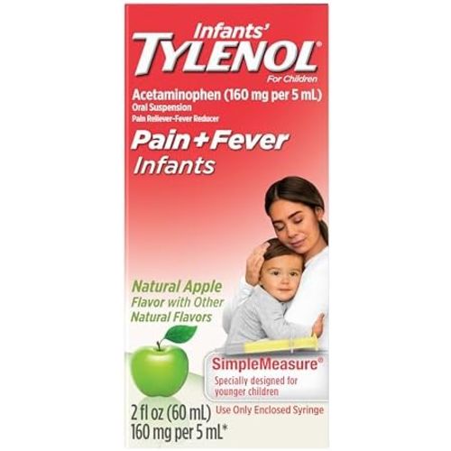 Infants' Tylenol Acetaminophen Oral Suspension, Dye-Free Apple, 2 fl. oz