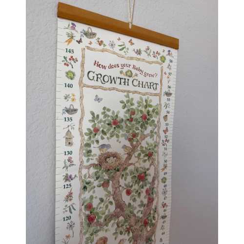 C.R. Gibson How Does Your Baby Grow? Hanging Height Chart Paper/Wood Nature