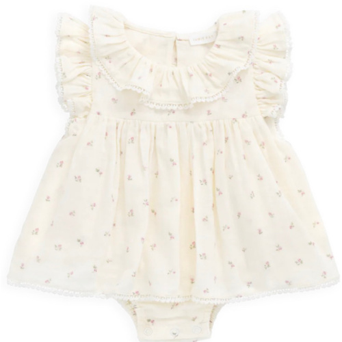 Organic Cotton Muslin Frannie Playsuit - Willow Rose – Jamie Kay USA