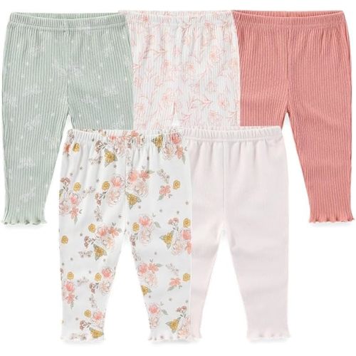 Unisex Baby 5-Pack Long Pants Boys Girls Toddler Cotton Shorts Gift Set
