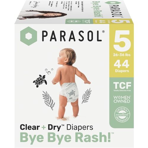 Parasol Clear+Dry Natural Disposable Diapers Size 5-44ct