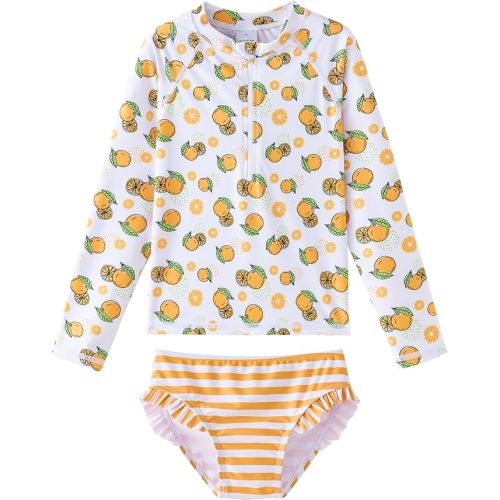 Toddler Girls Swimsuit Rash Guard Sets 2-Piece Bathing Suits UPF 50+ Summer Kids Swimwear 2-7T
