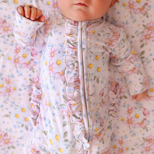 Jillian Footie Ruffled Zippered One Piece
