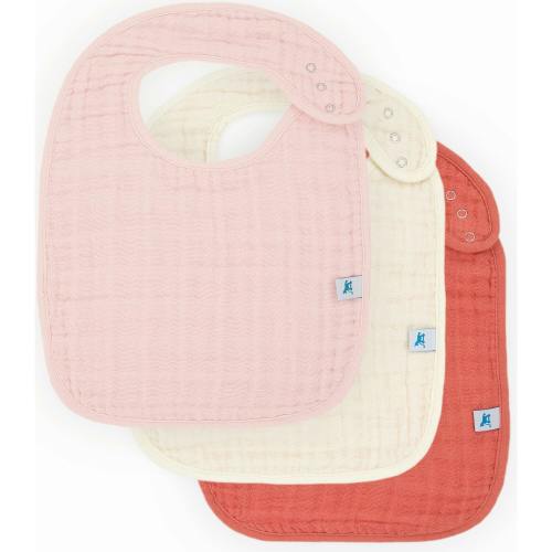 Cotton Muslin Classic Bib 3 Pack - Light Pink