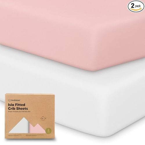 KeaBabies 2-Pack Baby Crib Sheets for Boys, Girls, 52x28 Fitted (Rose) | Viscose Derived from Bamboo, Toddler Bed Sheets Neutral, Fitted Crib Mattress Sheet for Standard Baby Bedding, Soft, Cozy