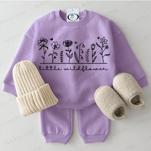 LITTLE WILDFLOWER Baby 2-piece Sweatshirt Purple Set