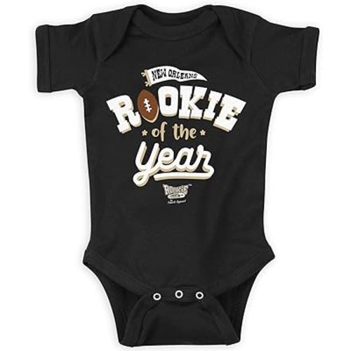 New Orleans Football Fans. Rookie of The Year Black Onesie or Toddler Tee (NB-7T)
