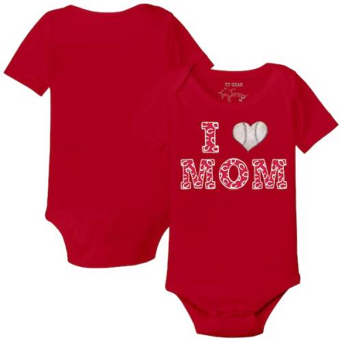 Infant Cincinnati Reds Tiny Turnip Red I Love Mom Bodysuit
